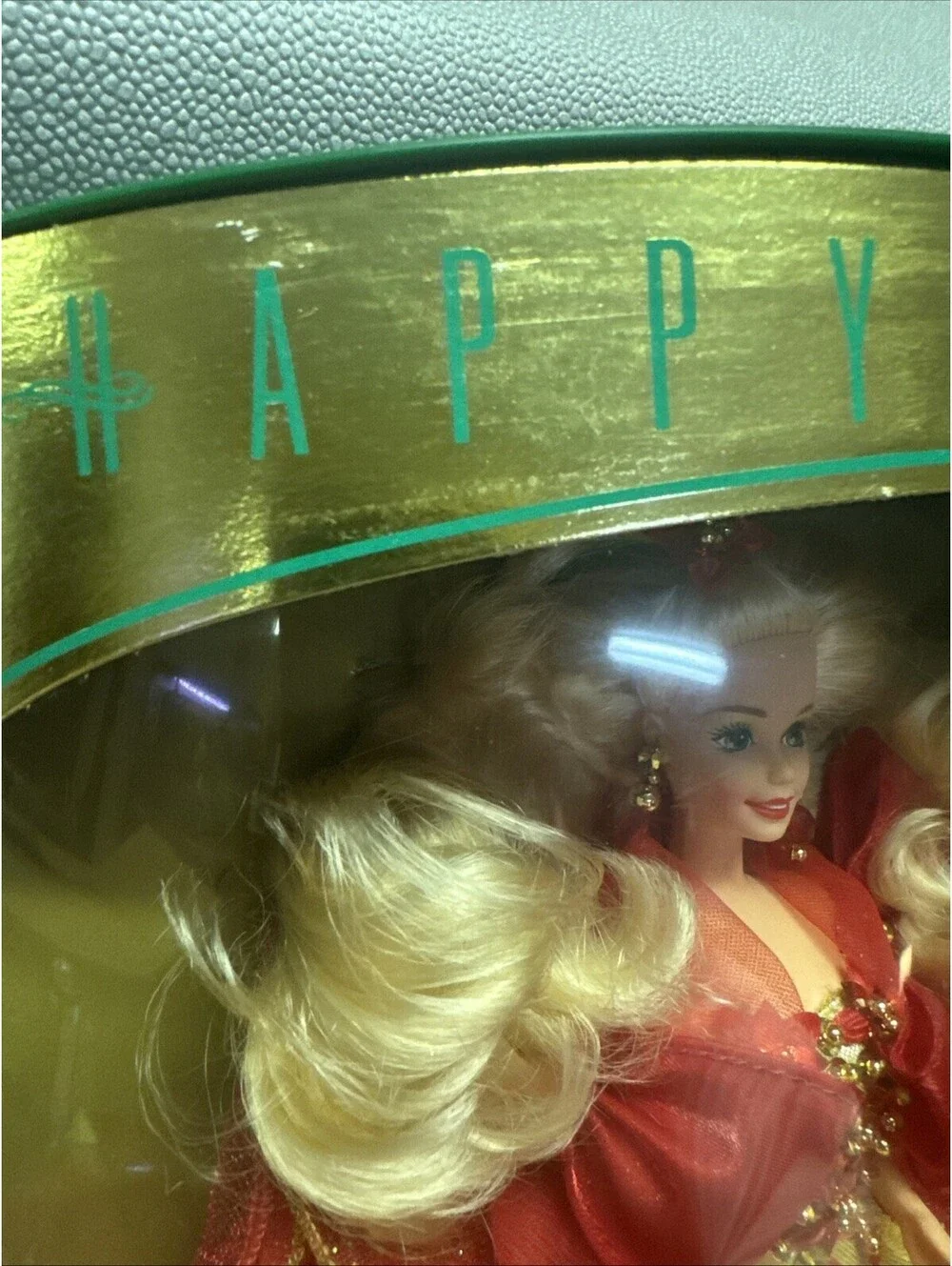 Barbie Happy Holidays 1992 Special Edition 10824 Red Gown Poinsettia Lot Of 2